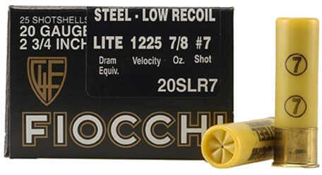 20 Gauge 25 Rounds Ammunition Fiocchi Ammo 2 3/4" 7/8 oz Lead #7