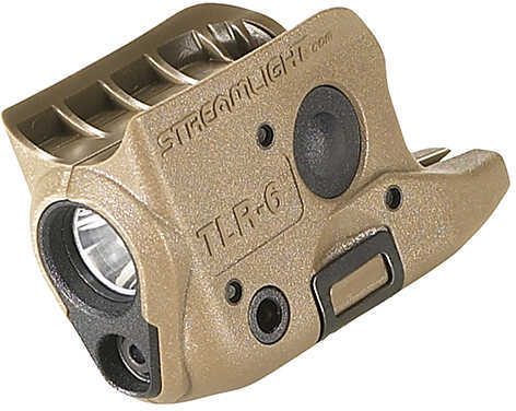 Streamlight TLR-6 Tac Light w/laser For Glock 42 & 43 Flat Dark Earth C4 LED 100 Lumens Red Laser Two 3V CR-1/3 N Lithiu