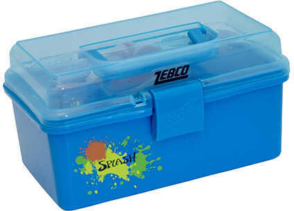 Zebco / Quantum Kids Splash Tackle Box Blue Transparent Lid 57 Pc  Assortment Md: SPLASHTBXHT6 - 11159871