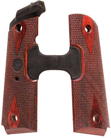 Hogue Laser Enhanced Grip Red Government Model 1911 Reinforced Rosewood Checkered Md: 45580