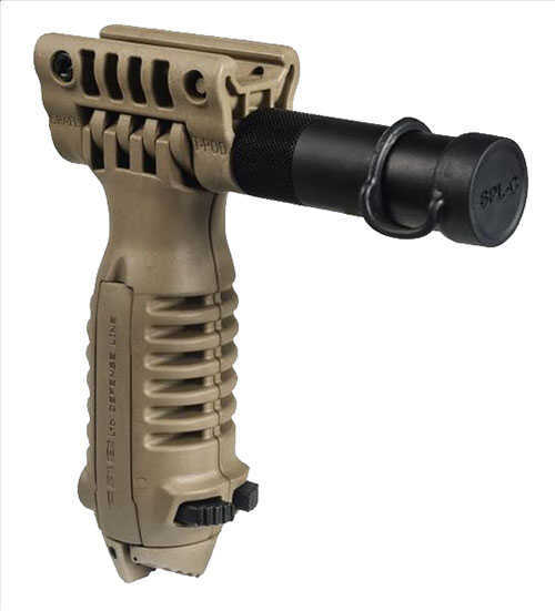 Tactical Foregrip with Integrated Adjustable Bipod and Incorporated Flashlight Flat Dark Earth Md: T