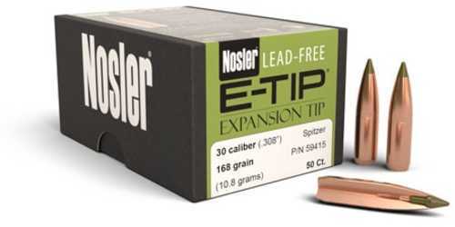 Nosler 30 Caliber 168 Grains E-Tip Bullets (Per 50) 59415-img-0