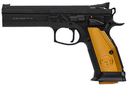 Cz 75 Tactical Sport Pistol 40 S&w Orange Grips 5.23" Barrel 17 Round