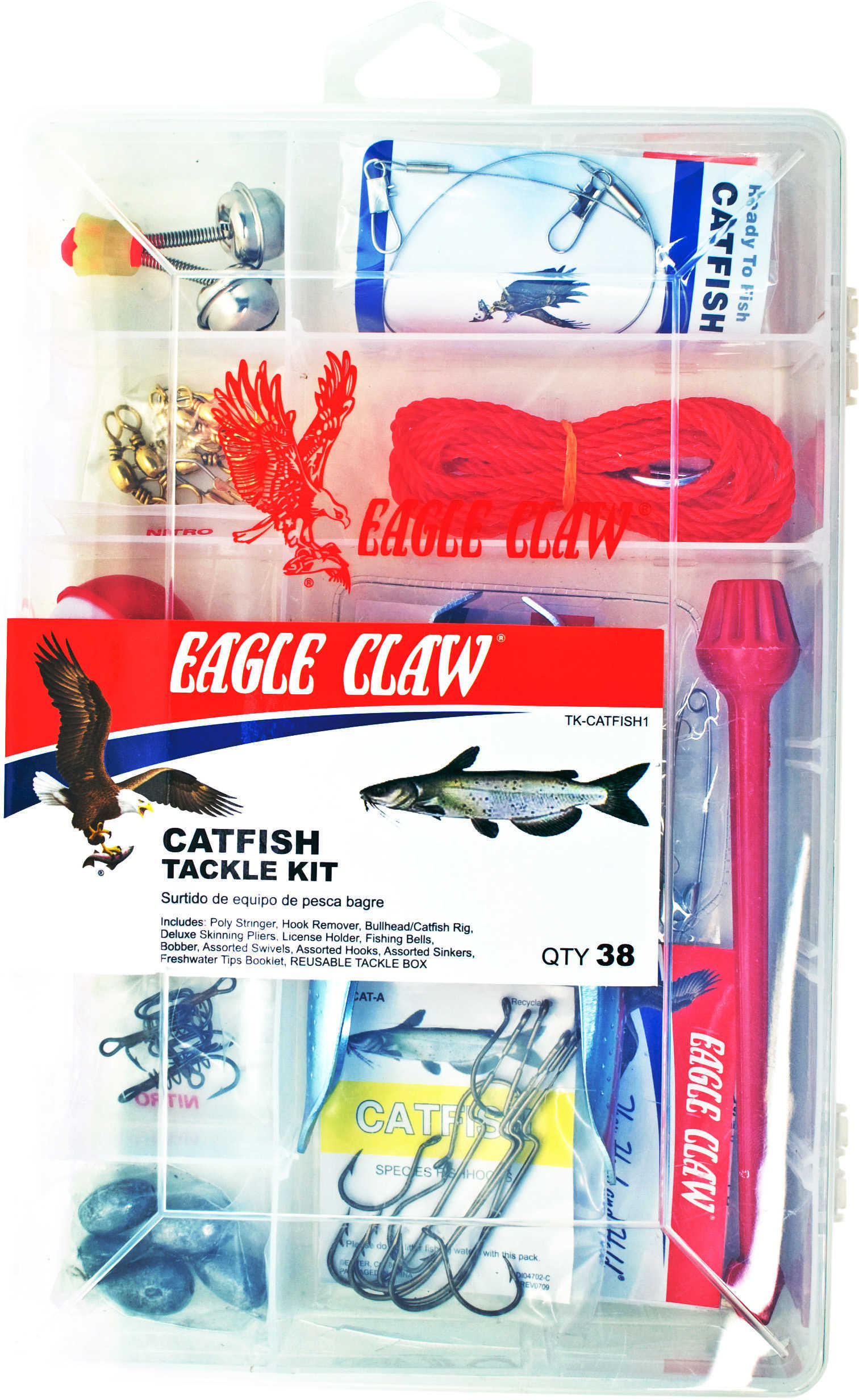 Eagle Claw Fishing Tackle Catfish Kit 39 Pieces Md: TK-CATFISH1 - 11063895
