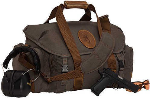 Browning Lona Canvas/Leather Range Bag, Flint/Brown Md: 121388691