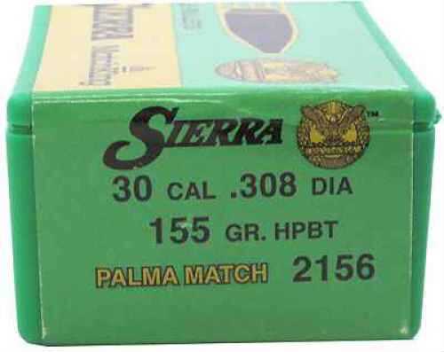 <span style="font-weight:bolder; ">Sierra</span> 30 Caliber 155 Grains Hollow Point Boattail Match Palma (Per 100) 2156