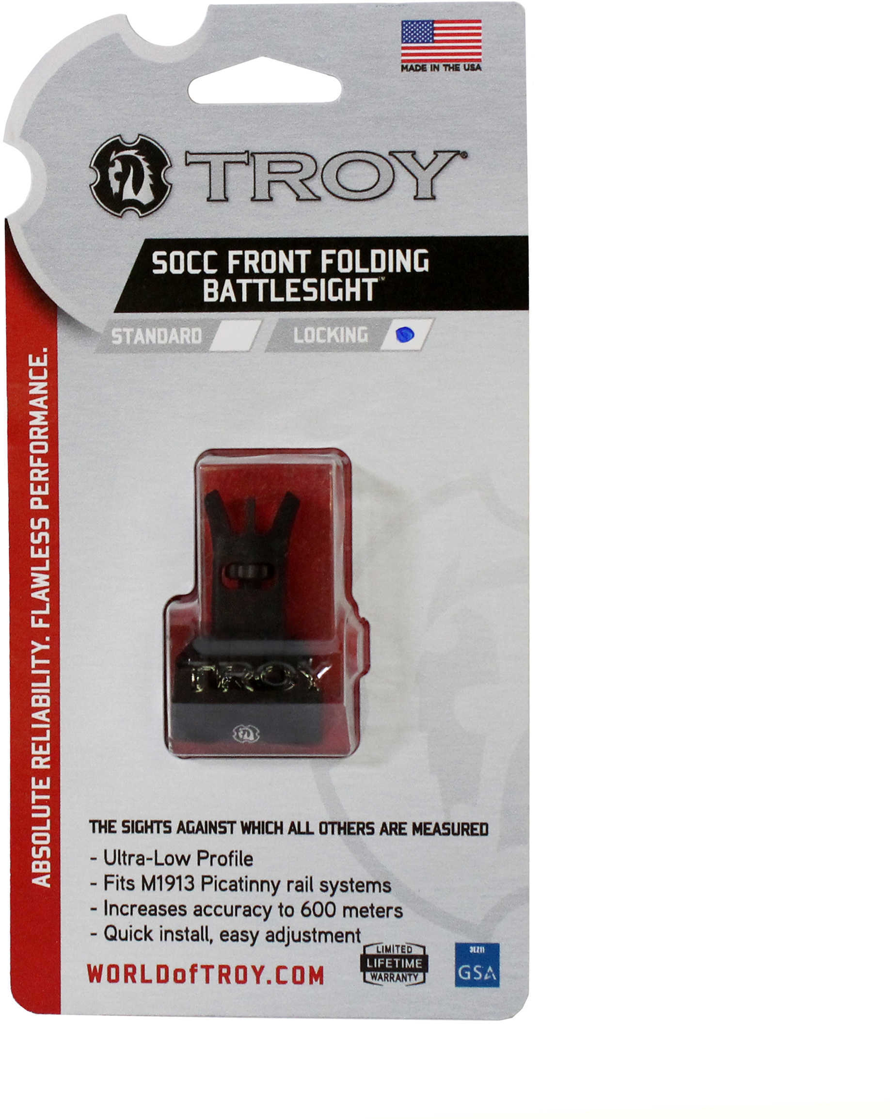 Troy Industries SOCC Low Profile Folding Sight -Black