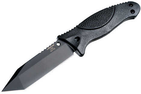 Hogue Grips EX-F02 Fixed Blade Black Plain Tanto Retention Sheath With Neoprene Leg Mount 4.5" Polymer OverMolded