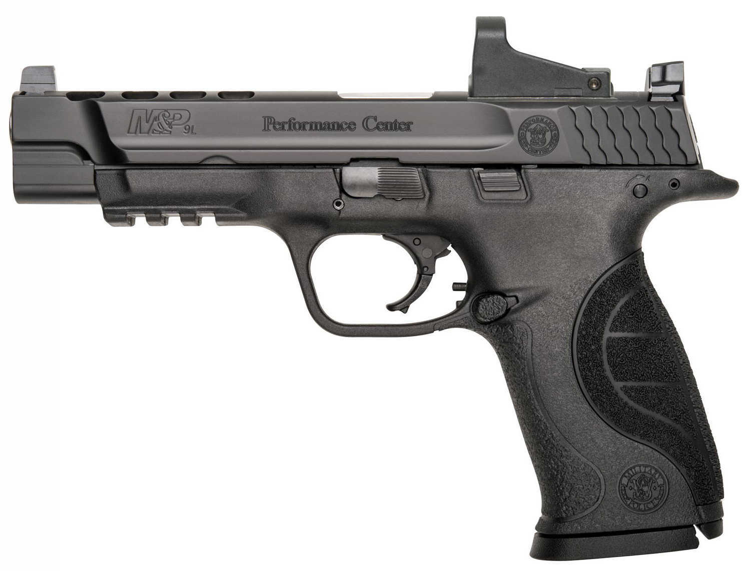 Smith & Wesson S&W M&P9L Performance Center 9mm 5-Inch Barrel Ported Semi-Auto Pistol W/Red Dot 15-Sh Black Md: 119