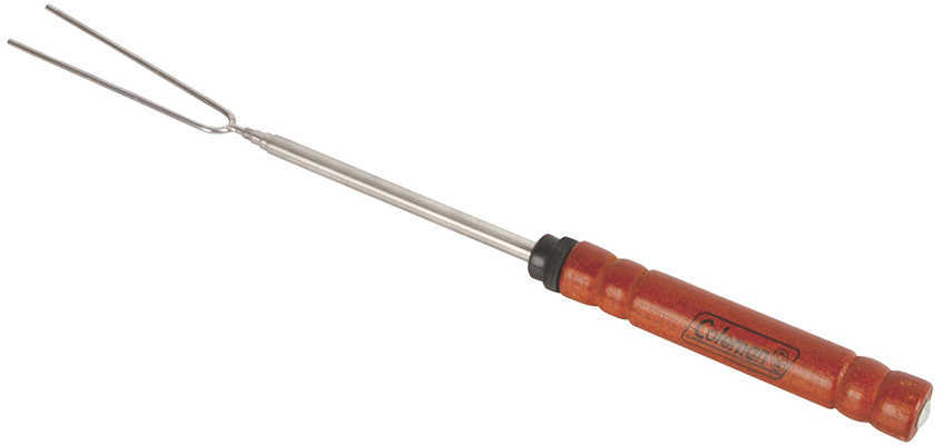 Coleman Telescoping Rotisserie Fork Extends 12" To 48" Wood