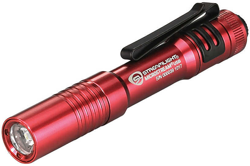 Streamlight MicroStream USB Ultra Compact Rechargeable Personal Light with 5" Cord Red Clam Package