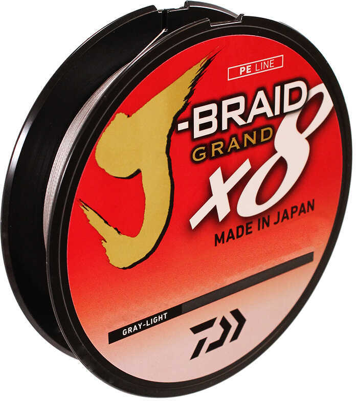 Daiwa J-Braid x8 Grand Braided Line 150 Yards , 20 lbs Tested, .009" Diameter, Light Gray