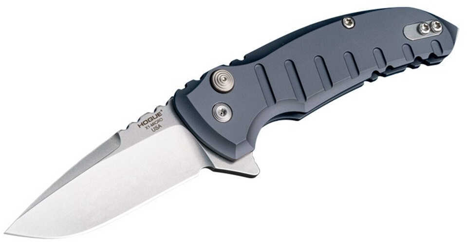 Hogue X1 -Microflip Folding Knife Tumbled Plain Drop Point Blade Md: 24172-img-1