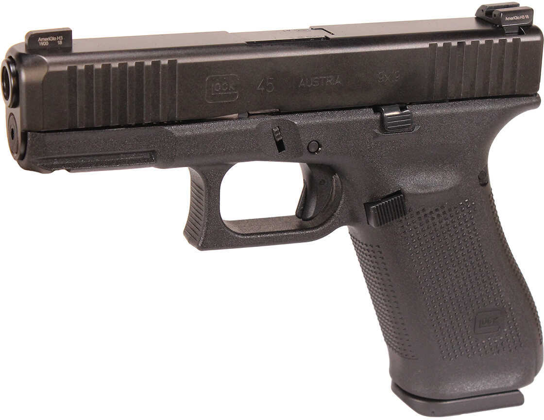 Glock G45 Compact FS Pistol 9mm 4.02" Barrel 10 Round Ameriglo Bold Sights Black Polymer Grip / Frame nDLC Slide