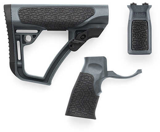 Daniel Defense Enhanced Furniture Set Buttstock, Pistol Grip, & M-LOK Vertical Foregrip, Tornado Gray