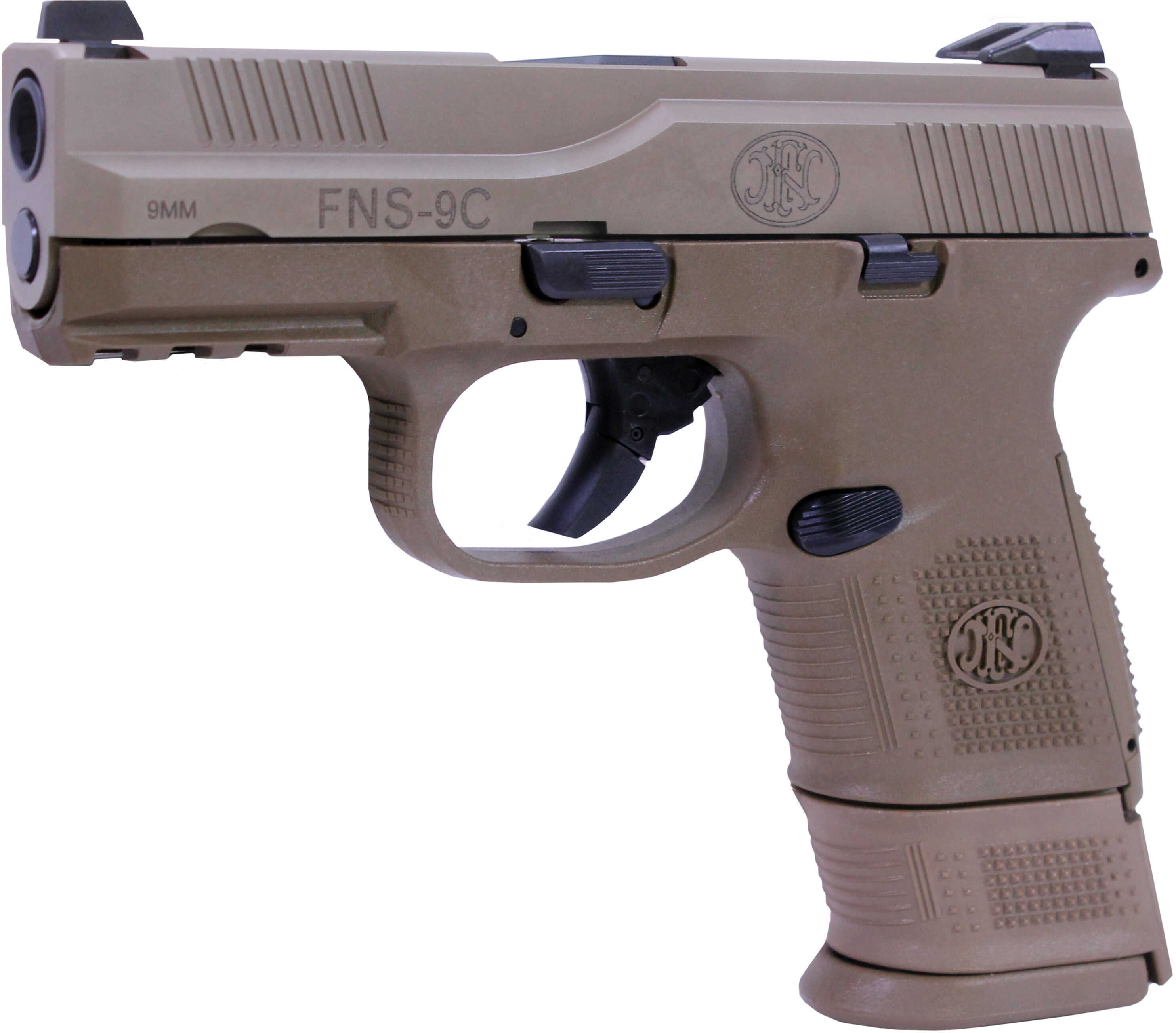 FNH USA FNS-9C 9mm Pistol 3.6" Barrel 12 Round and 17 Flat Dark Earth Frame Slide 67993