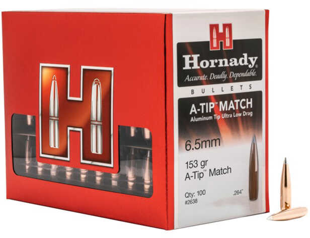 Hornady bullet 6.5MM 153Gr A-Tip Match .264 100/10-img-1