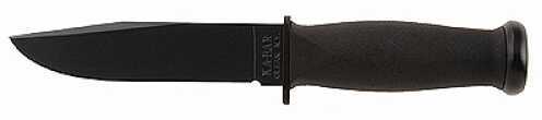 KABAR Mark I Fixed Blade Knife 5.13" Hard Plastic Sheath 1095 Cro-Van/Black Steel Black KratonG Handle Plain