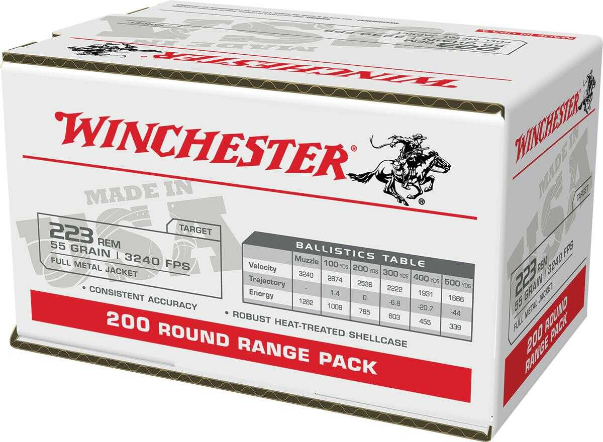 Winchester 223 Rem 55 Gr FMJ LC Ammo 200 Round Box