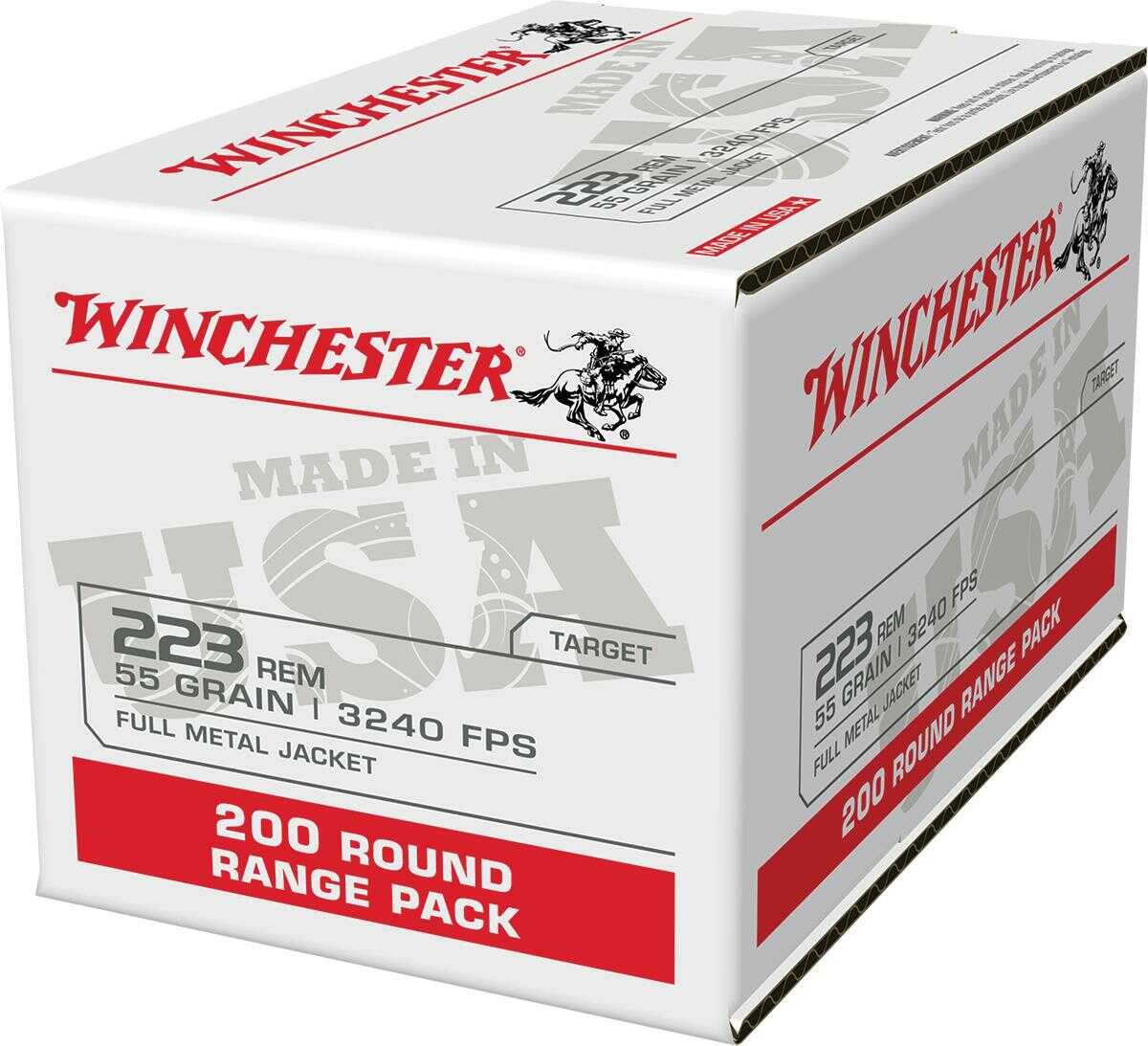 Winchester 223 Rem 55 Gr FMJ LC Ammo 200 Round Box