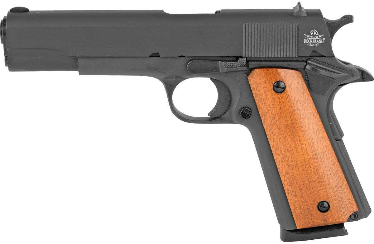 Rock Island Armory M1911-A1 GI Semi-Automatic Pistol 45 ACP 5" Barrel 8 Round Black Frame/Wood Grip