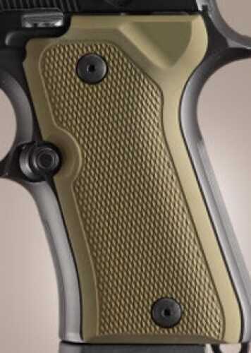 Hogue Beretta 92 Compact Grips Checkered Aluminum Matte Green Anodized 93171