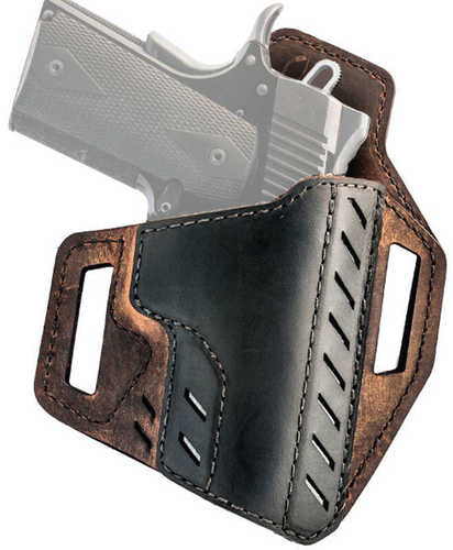 VersaCarry Decree Belt Slide Holster Size 2 1911 Defender with a 3" Barrel Right Hand Leather Brown and Black