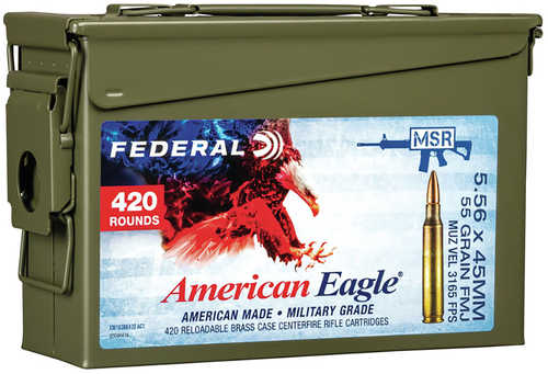 5.56mm Nato 420 Rounds Ammunition Federal Cartridge 55 Grain FMJ