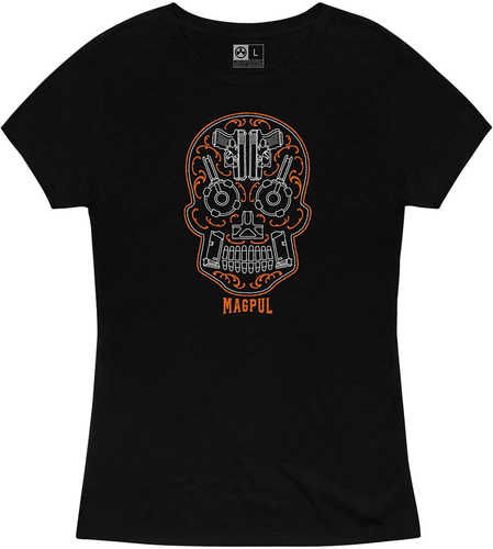 Magpul Sugar Skull Womens Black Short Sleeve Large