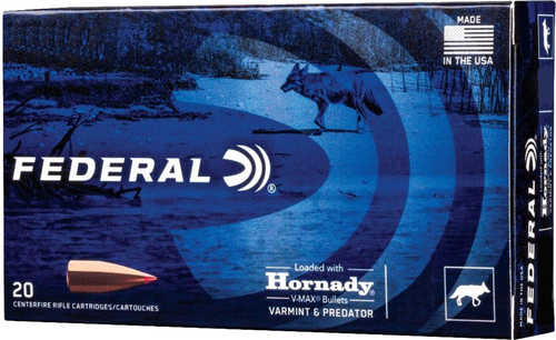 Federal 243 Win 75 gr <span style="font-weight:bolder; ">Hornady</span> V-Max (VMX) Ammo 20 Round Box