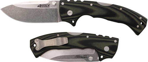 Cold Steel Cs62RMA 4-Max Elite 4" Folding Drop Point Stonewashed S35VN SS Blade/6" Black G10 Handle Includes Belt Clip