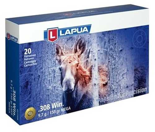 Lapua Rifle Ammo 308 Winchester 150Gr Mega Soft Point Bx/20