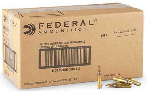 Federal XM193 Rifle Ammunition 5.56mm 55 Gr FMJ 3165 Fps 500/ct Case (25-20/ct Boxes)