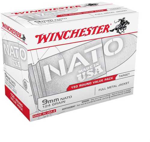 Winchester 9mm Nato 124 Gr FMJ Ammo 150 Round Value Pack