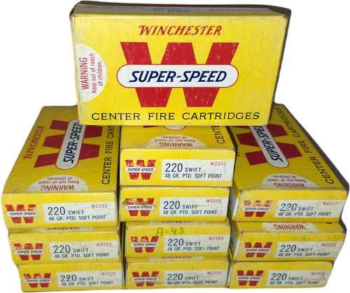 Winchester Super-Speed 220 Swift 48 Gr. Ptd Soft Point Ammo (1964 Production)