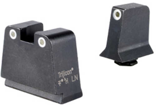 Trijicon Suppressor/Optic Height Night Sights White Front with White Rear & Green Lamps For Glock 42 43 43X 48 GL243-C-6