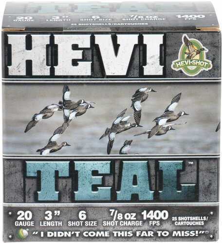 HEVI-Shot HEVI-Teal 20 Ga 3" 7/8oz 6 Shot Ammo 25 Round Box