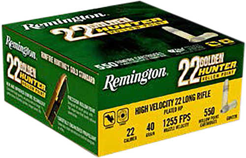 Remington 22 LR 40 Gr Plated Hollow Point Ammo 550 Per Box