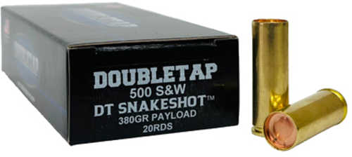 DoubleTap Ammunition SnakeShot 500 S&W 380 Grain #9 Shot with Hardcast Full Wadcutter 20 Round Box 500SWSS2