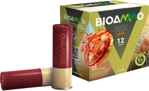 Bioammo Rex Lead Competition 12 Ga 2 3/4" 1oz 8 Shot 25 Per Box