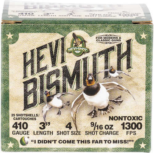 Hevishot <span style="font-weight:bolder; ">Hevi</span>-Bismuth Waterfowl 410 Gauge 3" 9/16 Oz 4 <span style="font-weight:bolder; ">Shot</span> 25 Bx/ 10 Cs