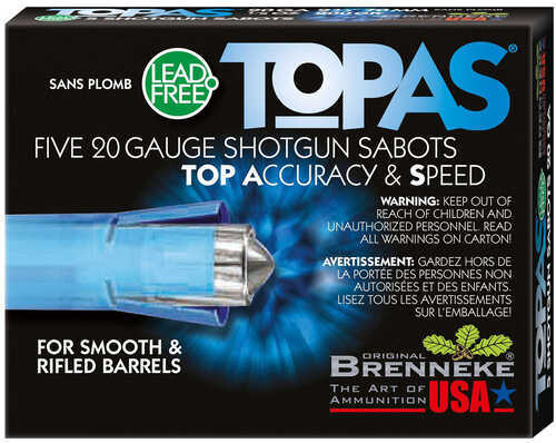 Brenneke TOPAS Lead Free Sabot 20 ga. 2 3/4 in. 1/2 oz. 5 rd. Model: SL-202TOPN