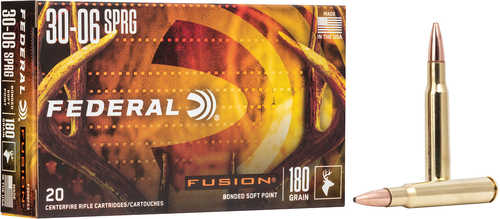 Federal Fusion 30-06 Springfield 180 Gr Bonded Soft Point Ammo 20 Round Box