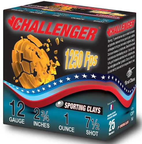 Challenger Sporting Clay 12 Gauge 2-3/4" 1oz 1250 FPS #7.5 250 Round Case