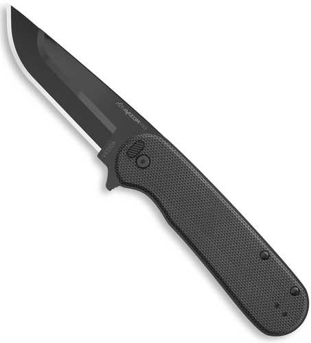 Outdoor Edge VX330A Razor VX3 EDC 3" Folding Drop Point Plain Black 420J2 SS Blade, Green G10 Handle