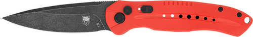 CobraTec Knives REDDIABLOAUTO Diablo 3.50" Folding Black Stonewashed D2 Steel Blade, 4.75" Red Textured G10 Scales Handl