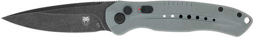 CobraTec Knives GRYDIABLOAUTO Diablo 3.50" Folding Black Stonewashed D2 Steel Blade, 4.75" Gray Textured G10 Scales Hand