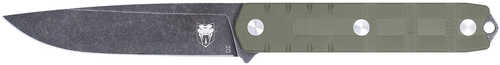 CobraTec Knives CTOWODGDNS Outdoor Warrior 4.50" Fixed Drop Point Plain Stonewashed D2 Steel Blade, 4.75" OD Green Textu