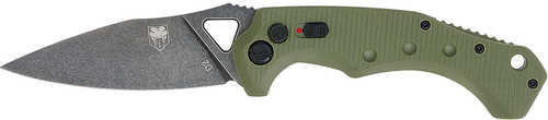 CobraTec Knives ODGAFRYK Ryker 3.75" Folding Plain Black Stonewashed D2 Steel Blade, 5" OD Green Textured G10 Handle