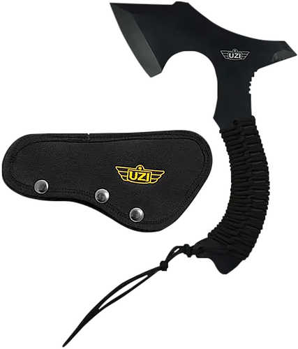 Uzi Accessories UZKAXE5 Throwing Axe 7" Plain Stainless Steel Blade, Black Paracord Wrapped Stainless Steel Handle 12.20